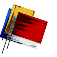 Plastic film flag metallic