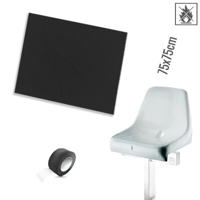 Plastic film cover fire retardant 75x75cm - black