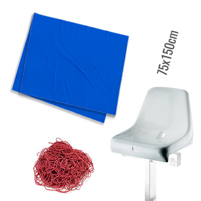 Plastic film seat cover double 75x150cm - blue