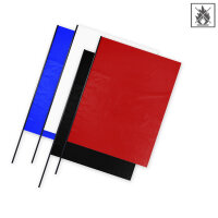Plastic film flag fire retardant (upright format)