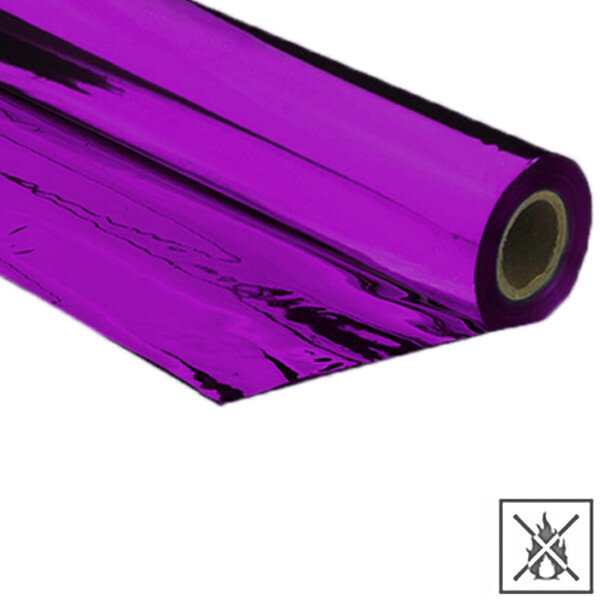 Metallic plastic film roll premium fire retardant 1,50x1000m - purple