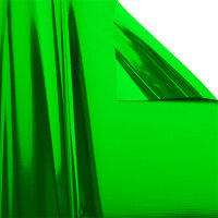 Metallic plastic film roll premium fire retardant 1,50x1000m - green