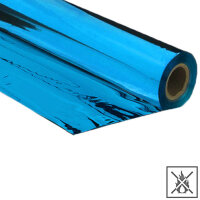 Metallic plastic film roll premium fire retardant 1,50x1000m - light blue