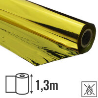 Metallic plastic film roll premium fire retardant 1,30x200m - gold