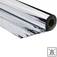Metallic plastic film roll premium fire retardant 1,50x200m - silver