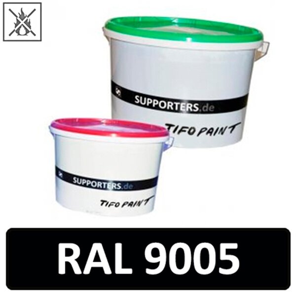 Polyester substance color jet black RAL 9005 - flame retardant