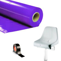 Plastic film seat covering roll 0,75x200m - purple