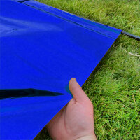 Plastic film sheet metallic 75x50 cm fire retardant - blue