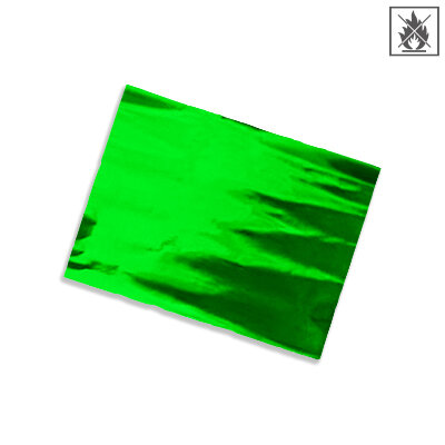 Plastic film sheet metallic 75x50 cm fire retardant - green