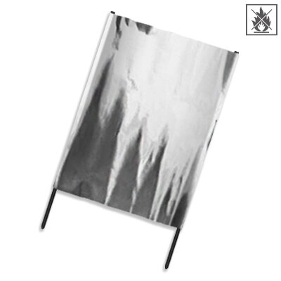 Plastic film hand banner metallic 75x90cm (upright format) flame retardant  - silver