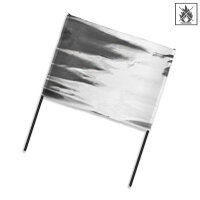Plastic film hand banner metallic 90x75cm (horizontal format) flame retardant - silver