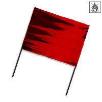 Plastic film hand banner metallic 90x75cm (horizontal format) flame retardant - red