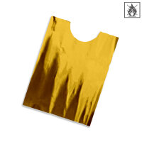 Plastic film poncho metallic 75x75 cm  fire retardant - gold