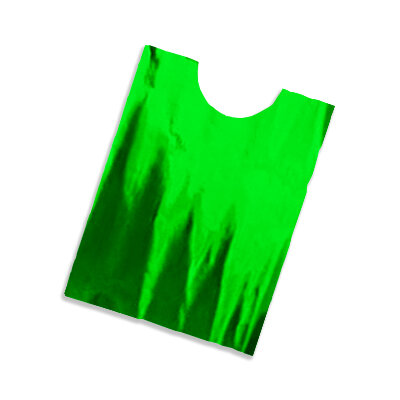 Plastic film vest metallic 50x75 cm - green