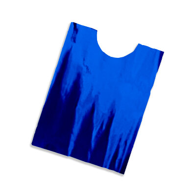 Plastic film vest metallic 75x75 cm - blue