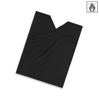 Plastic film vest standard fire retardant - 75x75cm - black