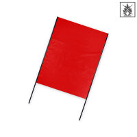 Plastic film hand banner fire retardant 75x90cm (upright format) - red