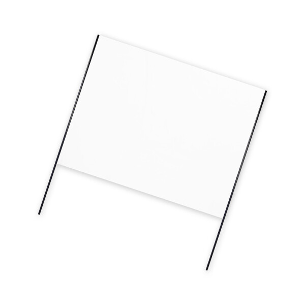 Plastic film hand banner 90x75cm (horizontal format) - white