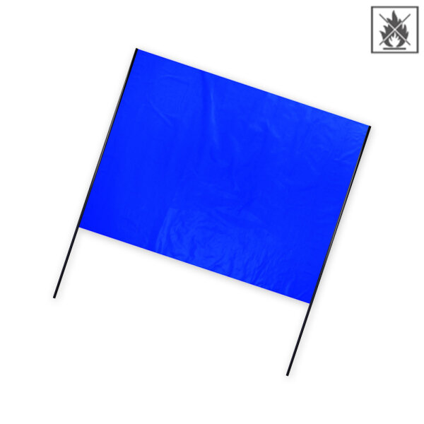 Plastic film hand banner fire retardant 90x75cm (horizontal format) - blue