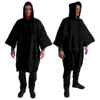 Hooded foil poncho 150x100cm - black