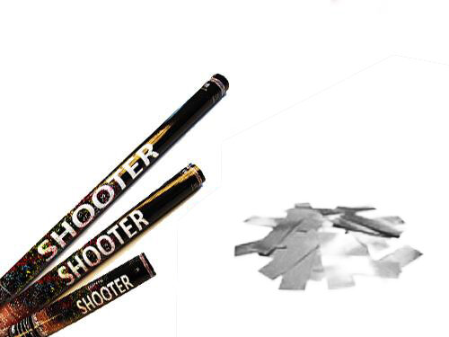 Confetti shooter metallic - silver M - 30cm