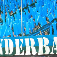 Plastic film stick Argentina 140x30cm - blue