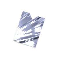 Plastic film vest metallic 50x75 cm  fire retardant - silver