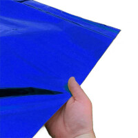Plastic film vest metallic 50x75 cm  fire retardant - blue