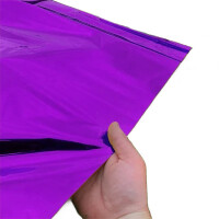Plastic film vest metallic 50x75 cm  fire retardant - purple