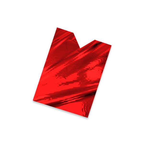 Plastic film poncho metallic 75x75 cm  fire retardant - red