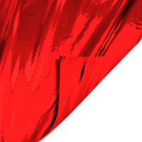 Plastic film poncho metallic 75x75 cm  fire retardant - red