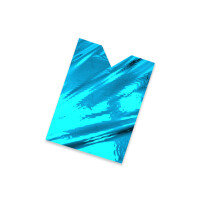 Plastic film poncho metallic 75x75 cm  fire retardant - light blue