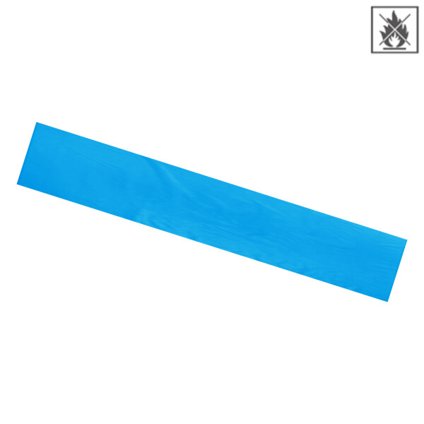 Plastic film scarf fire retardant 150 x 25cm - light blue