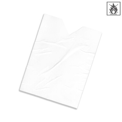 Plastic film vest standard fire retardant - 75x75cm - white