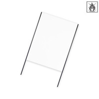 Plastic film hand banner fire retardant 75x90cm (upright format) - white