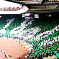 Plastic film hand banner fire retardant 75x90cm (upright format) - green