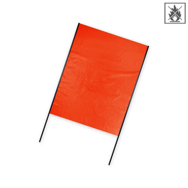 Plastic film hand banner fire retardant 75x90cm (upright format) - orange