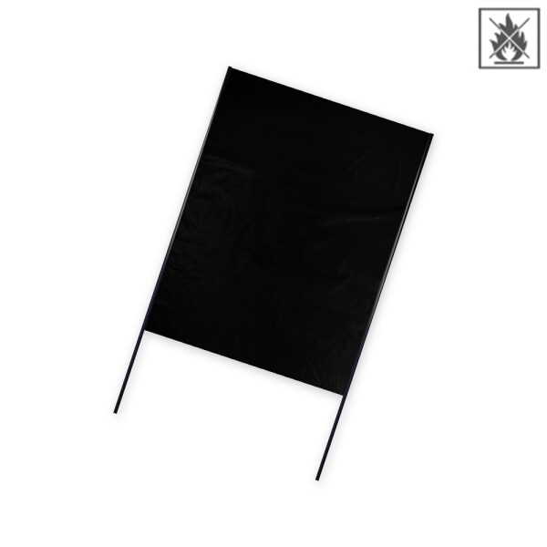 Plastic film hand banner fire retardant 75x90cm (upright format) - black