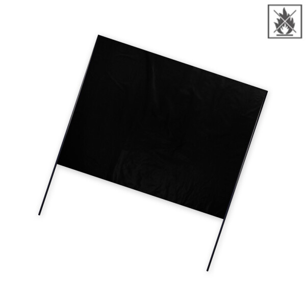 Plastic film hand banner fire retardant 90x75cm (horizontal format) - black