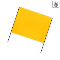 Plastic film hand banner fire retardant 90x75cm (horizontal format) - yellow