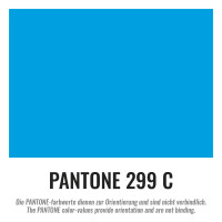 Plastic film hand banner fire retardant 90x75cm (horizontal format) - light blue