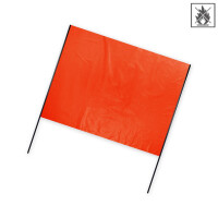 Plastic film hand banner fire retardant 90x75cm (horizontal format)- orange