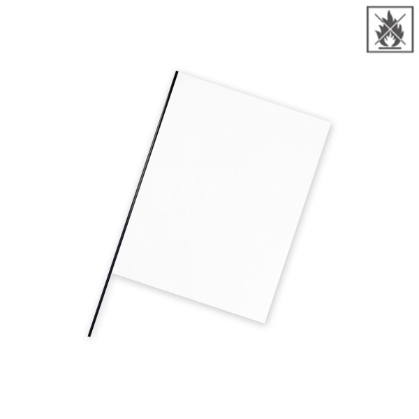 Plastic film flag fire retardant (upright format) 75x50 White