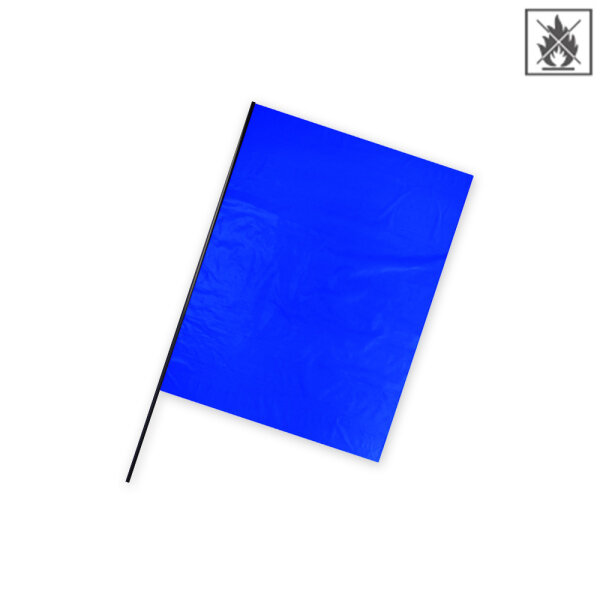 Plastic film flag fire retardant (upright format) 75x50 Blue