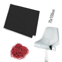 Plastic film seat cover double 75x150cm - black