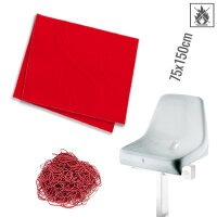 Plastic film cover double flame retardant 75x150cm - red