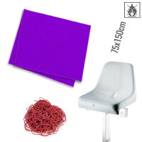 Plastic film cover double flame retardant 75x150cm - purple