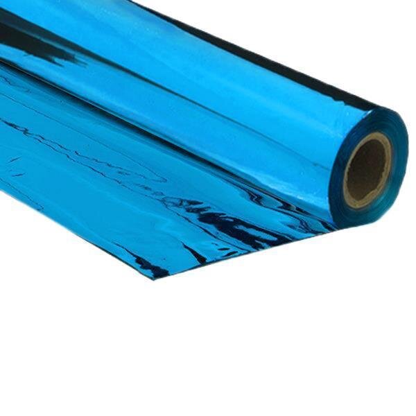 Metallic plastic film roll standard 1,5x30m - light blue