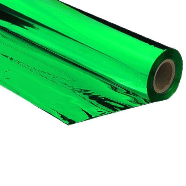 Metallic plastic film roll premium fire retardant 1,50x1000m - green