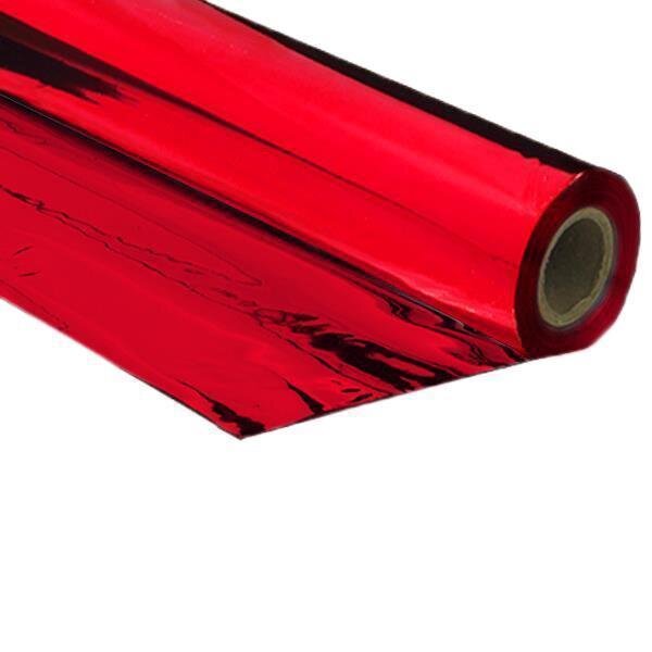 Metallic plastic film roll premium fire retardant 1,50x200m - red